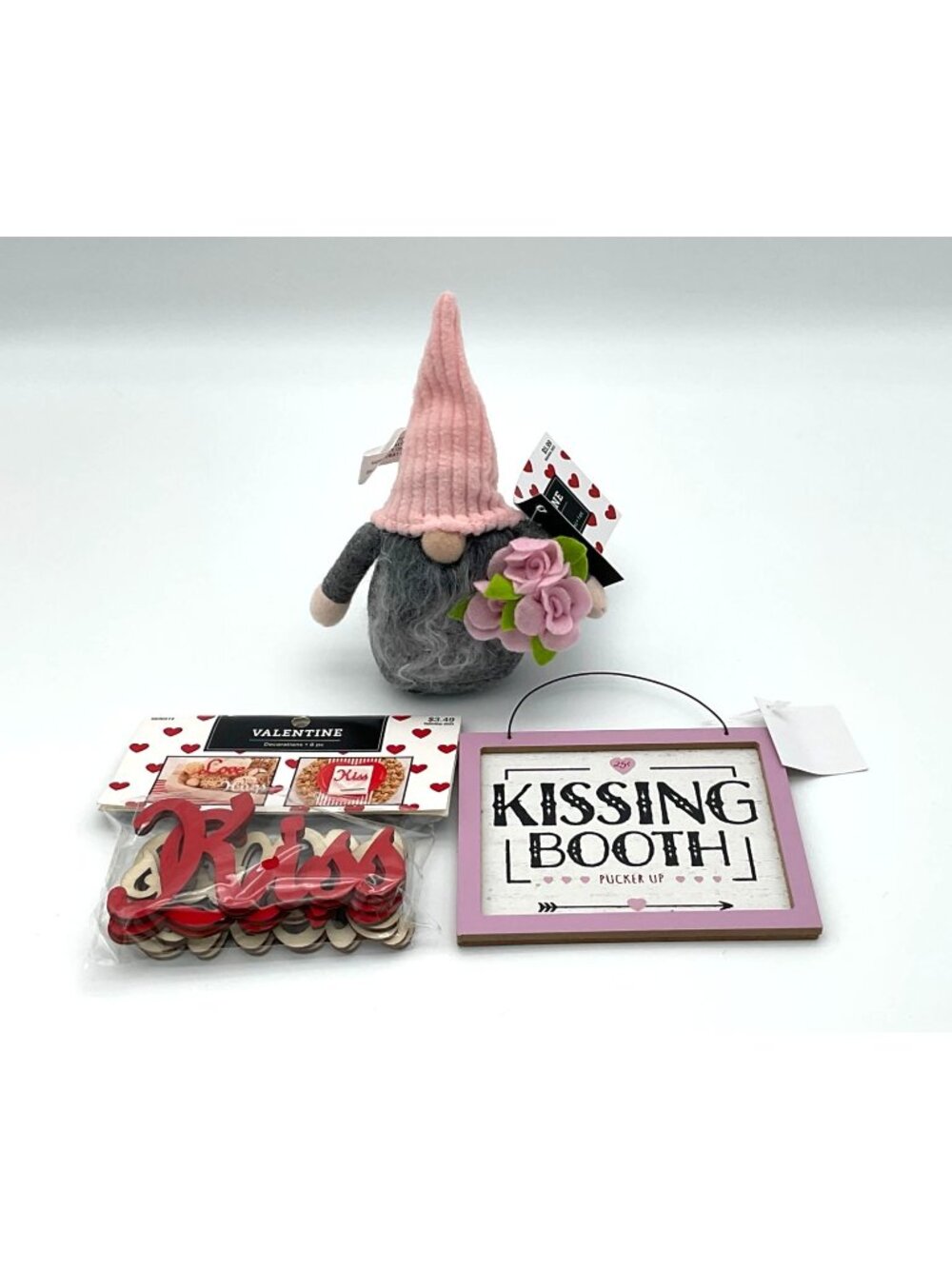Lot of Various Valentine Decor Discontinued Items Gnome & Wooden Signs NWT
